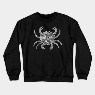 Mandala Crab (black and white inverted) Crewneck Sweatshirt